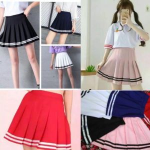 MM Rok Celana Wanita: Skort Rok Celana List Bahan Katun Import