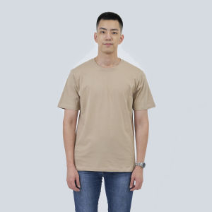 Kaos Polos Pria Oneck Lengan Pendek Bahan Katun Combed 30s Warna Khaki