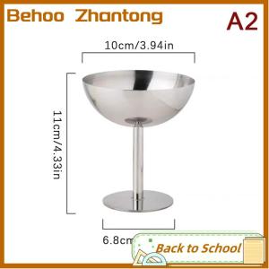Behoo 2023 New Stainless Steel Goblet Cup Ice Cream Dessert Salad Bowl Fruit Plate Snack Dish KTV Bar Supplies