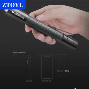 [COD]🔥🔥🔥ZTOYL Pen Light Portable Zoomable Flashlight Pen Clip Design Waterproof Torch Light For Camping Hiking Outdoors