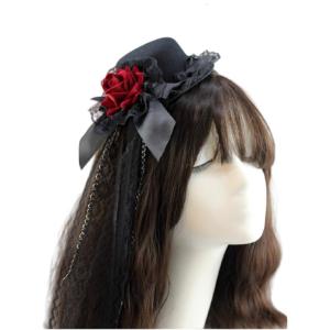Phong Cách Punk lông tai mũ nhỏ phụ kiện tóc hoa hồng kẹp tóc mũ nhỏ cho những người đam mê thời trang và Halloween