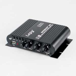 Lepy Audio Amplifier Penguat Daya Subwoofer Bluetooth Speaker Desktop Komputer Mobil HiFi Sound Booster with Remote 12V 838USB - 9CSK06BK