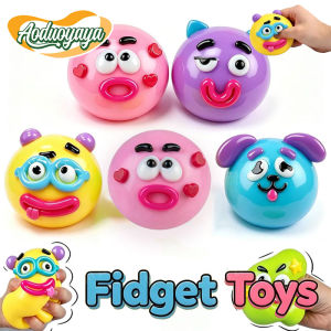 Aoduoyaya Smushers Dog Face Squishy Toy Soft Elastic Slow Rebound Squeeze Toy Daily Stress Relief Fidget Gift