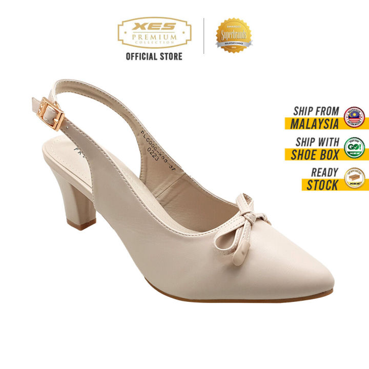 XES Elite Ladies PLC996-X55 Elegant Slingback Pointed Bow Heels