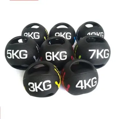 Rubber Medicine Ball with Handle 3Kg 4Kg 5Kg 6Kg 7kg 8Kg 9Kg 10Kg