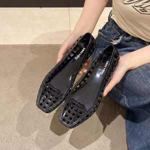 Korean jelly shoes can be DIY crystal outdoor casual flat-bottomed cool slippers with one pedal.