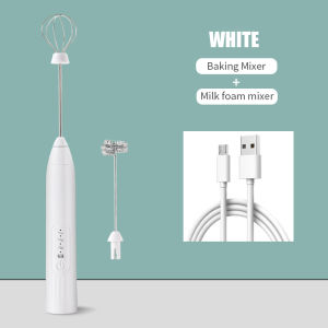 Fypo USB rechargeable Whisk Coffee Mixer Double heads Milk Frothers Kitchen Baking  Stirrer Electric Egg Beater Coffee Tea Mixer baking tool