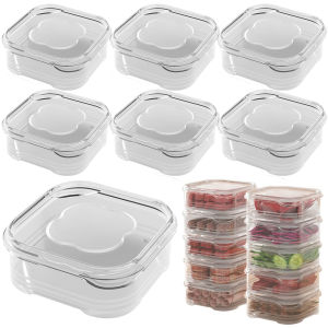 5Pcs Reusable Food Container Refrigerator Fruit Fresh Keeping Box with Lid PP Plastic Lunch Box Microwave Freezer Food Meat Container Box