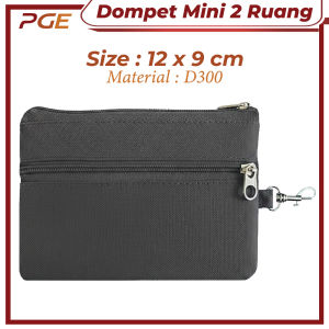 Dompet Mini 2 Ruang Seri Polos Souvenir Mini Pouch Dompet Kartu Emas Gantungan Kunci