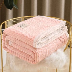 Sleeping blanket coral fluff blanket cover bed sheet blanket double sided fluff nap blanket no shedding