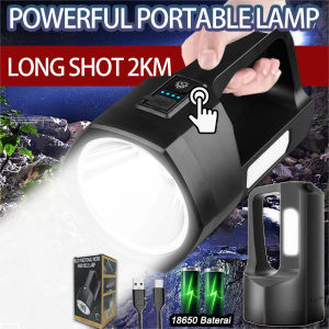 🔥READY STOCK🔥LED Flashlight Waterproof Fishing Lantern Torch USB Rechargeable Powerful Spotlight Searchlight Camping lampu suluh