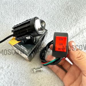 HEADLAMP LAMPU TEMBAK D1 2 SINGLE  +  SAKLAR Paket 2 in 1 universal SEMUA MOTOR Supra Sonic Mio Xeon Jupiter Maxi Lexi Aerox Xride Fino Soul Freego R25 KLX DLL  LAMPU TEMBAK MINI JAUH DEKAT DOUBLE COLOR WHITE YELLOW  LAMPU UTAMA INCLUDE SAKLAR 3 MODE