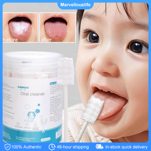 30pc/box Baby Tongue Cleaner Disposable Gauze Toothbrush Paper Rod Infant Oral Cleaning Brush Stick Oral Cleaner