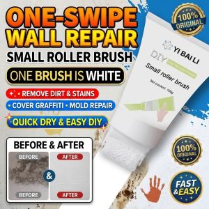 Wall Repair Paste Roller Brush / Wall Touch Up Paint / Eco Friendly Odorless Latex Paint / Quick Stain Cover / DIY Home Office Interior Surface Makeover