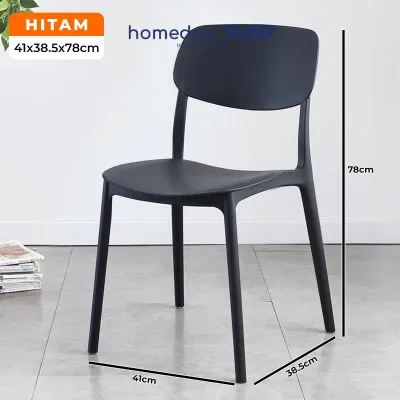 Homedoki Kursi Plastik/Kursi Kantor/Kursi Belajar/Kursi Teras/Kursi Santai/Kursi Kerja/Kursi Makan/Kursi Cafe