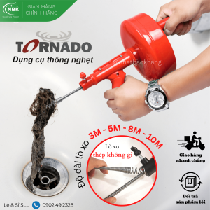 [HCM] Dụng Cụ Thông Tắc Cống Thông Tắc Bồn Cầu Thông Bồn Rửa Chén Thông Ống Thoát Nước TORNADO Lò Xo Dài 8M - Dụng Cụ Thông Cống Nghẹt Chuyên Dụng Siêu Mạnh Độ Bền Cao