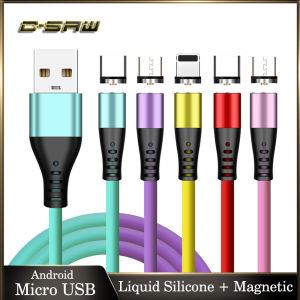 C-SAW Original 1M Micro USB Soft Liquid Silicone Magnetic Charging Cable Candy Color Macaron Fast Charging Cable for Android OPPO a3s VIVO Y11 Y15 Xiaomi LEAGOO