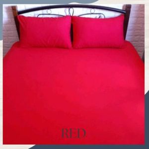 DE 3in1 Set Premium Canadian Plain Colors Bedsheet (Fully Garterized with 2 Pillow Case)