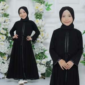 Gamis Abaya Turkey Anak Hitam Dubai Haura Black Kids Muslim Syari Anak Model Terbaru 2022 Perempuan Cewek Muslimah Anak 12 Tahun Abaya Couple Ibu dan Anak Ym deFashion Baju