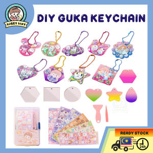 KOGGY Guka Set Sticker Guka Kuka Children Puzzle Gift Toy DIY Pelekat Guka Kuka Teka-teki Kanak-kanak Hadiah Gadis Mainan DIY Stiker Plat Guka Babytoys Set Keychain Cream Glue