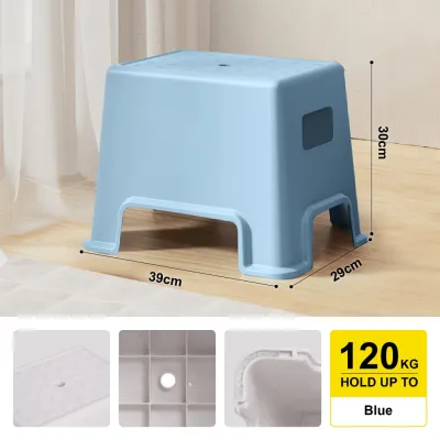 Citylife Anti-Slip Plastic Step Stool Stackable Bathroom Kitchen Stool Heavy Duty 120KG Load with Side Handle