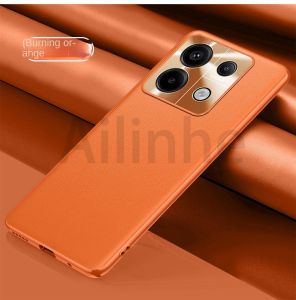 For Xiaomi Redmi Note 13 12 Plus 11 Pro 4G 5G Phone Case Luxury PU Leather Metal Circle Camera Protection Shockproof Bumper Phone Cover