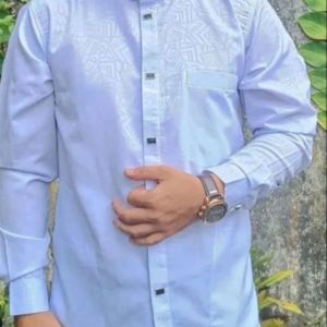 Kemko sultan Koko Sultan motif emboss Kemko Jasko atasan pria F&H putih