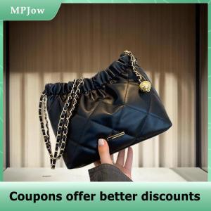 【MPJow】 Chic Quilted Embroidered Thread Pu Womens Bag Fashion Chain Single Shoulder Bag Stylish Crossbody Bag Perfect For Everyday Use