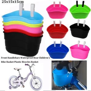 CLARO Waterproof Front Handlebars Basket With Hooks No Installation Boy Girl Bike Basket High Quality Plastic Rear Childrens Bike Basket