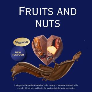 Flow Chocolates Love Cupid – Milk Chocolate Bentuk Hati Isi Kacang & Buah Kering