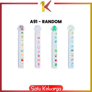 SK-A91 Penggaris Plastik 15cm Anak Pelajar Karakter Lucu Alat Tulis Sekolah / Plastic Ruler Cartoon