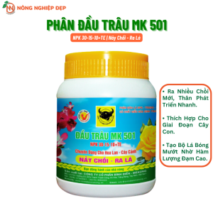 Đầu Trâu MK 501 Lọ 400g - NPK 30-115-10+TE - Phân Bón Chuyên Cho Hoa Lan Cây Kiểng Giai Đoạn Cây Con