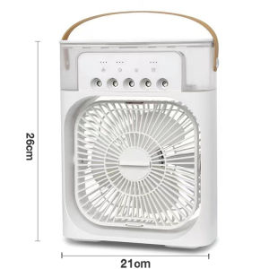 3 in 1 USB มินิพัดลมแบบพกพาความชื้น เครื่องฟอกอากาศสเปรย์คูลเลอร์ที่มี ไฟ LED 7 สี พัดลมไอเย็น 600ML พัดลมพกพา