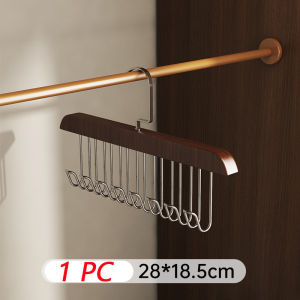 Wooden Sling Hanger Multifunctional Underwear Vest Storage Artifact Household Dormitory 360° Rotating Solid Wood Hook