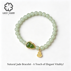 Lucky Charm Natural Jade Chalcedony Green Gourd Lucky Bracelet Jewelry SL09 With Jewelry Box