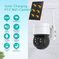 Hamrol 3MP WIFI Solar Panel PTZ IP Camera Rechargeable Battery Human Detection Outdoor Wireless CCTV Security Camera. 