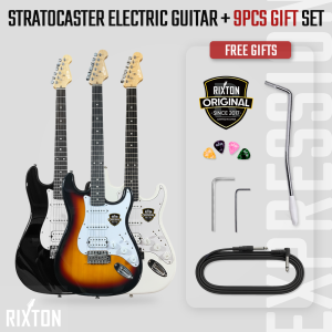 Rixton 39 Inch Electric Guitar Starter Kit with Solid Body HSS Pickup Accessories Electric Guitar for beginners