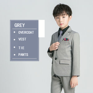 Americana For Kids Boys Tuxedo Terno for Kids Boys Suit Gentlemen Suit for Baby Formal Wear Tuxedo Concert Piano Performance Costume Outfit 4pcs/Suit Kids Formal Gentleman Tuxedo Toddler Birthday Wedding Party Gift  3-15 Years