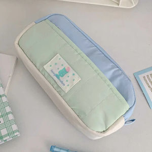 【WERSLNG】กระเป๋าเครื่องเขียนน่ารักสไตล์เกาหลี กระเป๋าดินสอ กระเป๋าปากกา กล่องใส่ของนักเรียน กระเป๋าอุปกรณ์การเรียนแบบพกพา กล่องดินสอ บล็อคสี ครีมสร้างสรรค์ ความจุมาก ที่เก็บของหลายชั้น