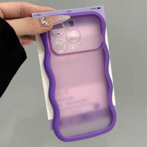 Luxury Candy Color Big Wave Bumper Armor Phone Case For iPhone 18 16 15 14 13 12 11 17 Pro Max Shockproof Skin Matte Cover Funda