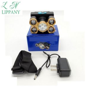 Đèn Pin Siêu Sáng Đội Đầu 5 Mắt Phiên Bản Mới Bóng To Hơn Sáng Hơn Tặng Kèm Cáp Sạc den pin sieu sang đèn pin đèn pin siêu sáng den pin