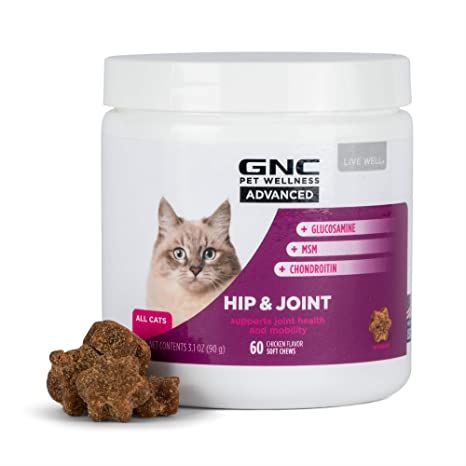 GNC Pets ADVANCED Cat Supplements Cat Soft Chews Supplements for Cat Health Cat Chews for Calming Joint health Hairball Immune Support Cat Vitamins Cat Treats GNC Cat Chew Cat Medicine Calming