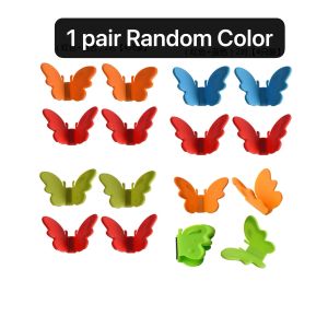 Anti-scalding Pot Ear Holder Clip Silicone Butterfly Shape Magnetic Heating resistant Microwave oven Scalding Clip Cover