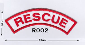 อาร์ม อาร์มโค้ง กู้ภัย RESCUE แบบเย็บติด รีดติด ติดตีนตุ๊กแก