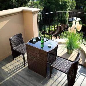 Outdoor Tables Chairs Villas Courtyards Gardens Leisure Rattan Chairs Rattan Tables 2+1 Set