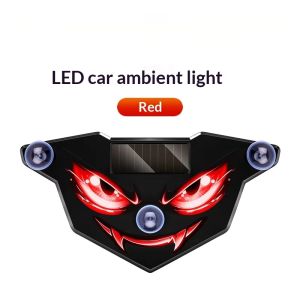KEBIDU Cool Devil Eye Car LED Warning Light Solar Plus Type C Dual Charging 4 Color Options Suction Cup Install Universal Car Model Accessory Gift