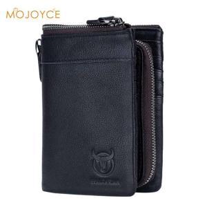 BULLCAPTAIN Genuine Leather Wallet Fashion Multi-slot Short Bifold Casual Soild Men Wallets Coin Pocket Purses Male Money Bag