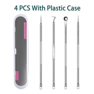 4PCS / 8PCS Blackhead Remover Kit Comedone Pimple Extractor Tool Acne Removal Kit Acne Needle Blemish Remover Set for Blackhead Whitehead Popping with Case