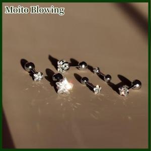 Moito 316L thép không gỉ Helix Sao Bông tai phụ nữ 1PC xu hướng Zircon Thùy rook sụn tai trang sức phụ kiện cơ thể