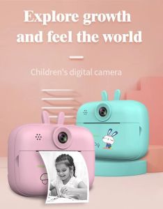 Childrens Camera Cartoon Mini Digital Camera HD Photo Printer Thermal Printing Camera Birthday Gifts for Girls Boys Age 3-10 1080P HD Digital Video Cameras for Toddler,Portable Toy for 3 4 5 6 7 8 9 10 Year Old Children